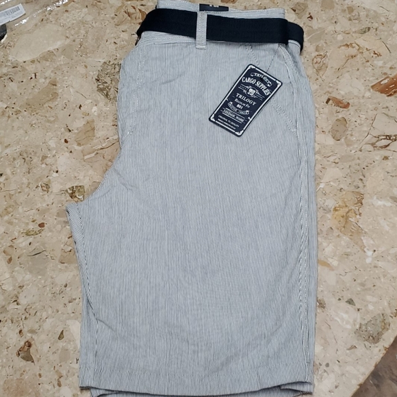 Trilogy Mens belted cotton shorts - Picture 1 of 8